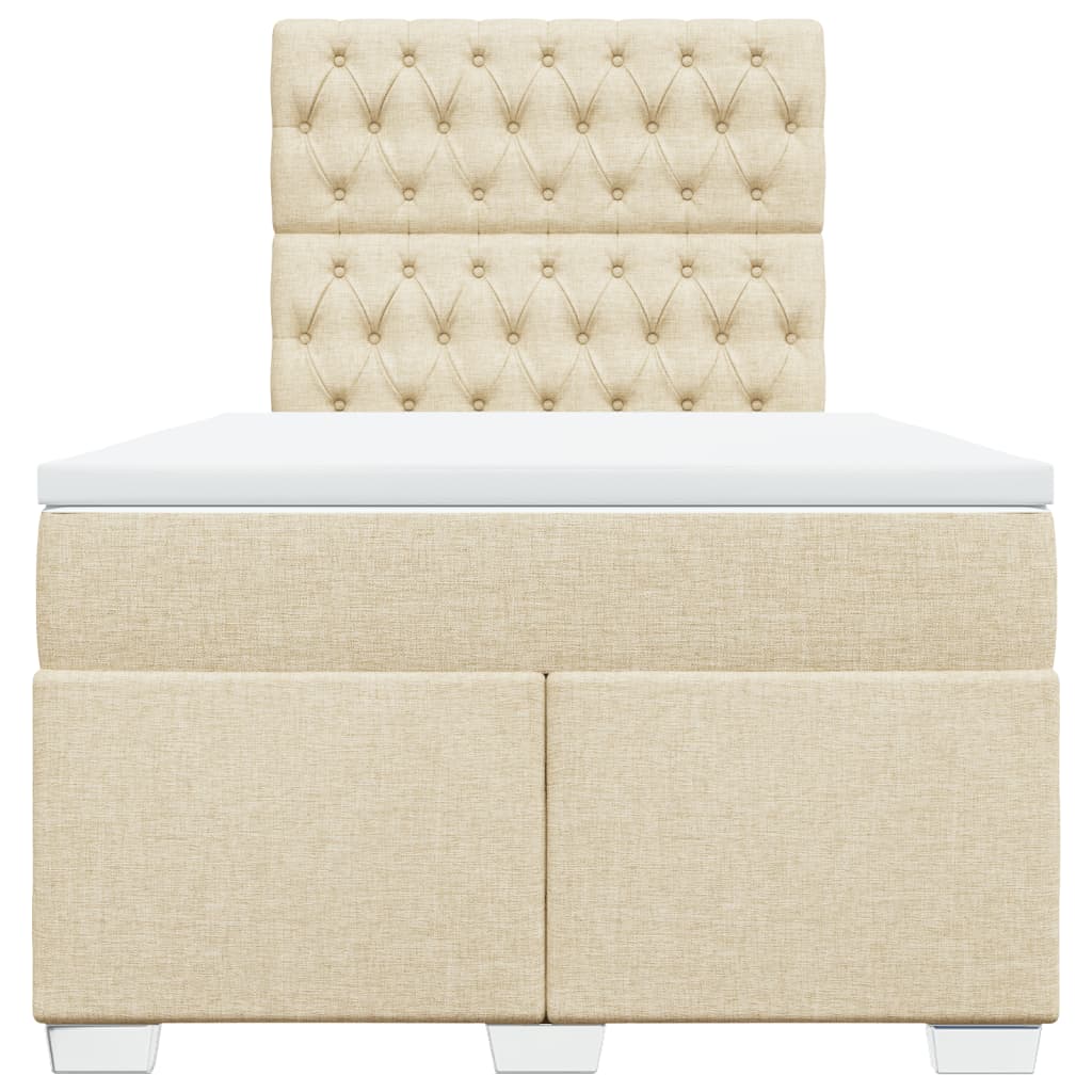 Cama com molas/colchão 120x200 cm tecido cor creme