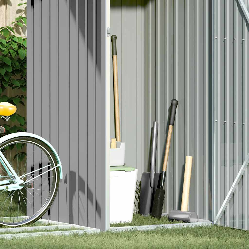 Abrigo de lenha jardim 245x98x159 cm aço galvanizado cinzento