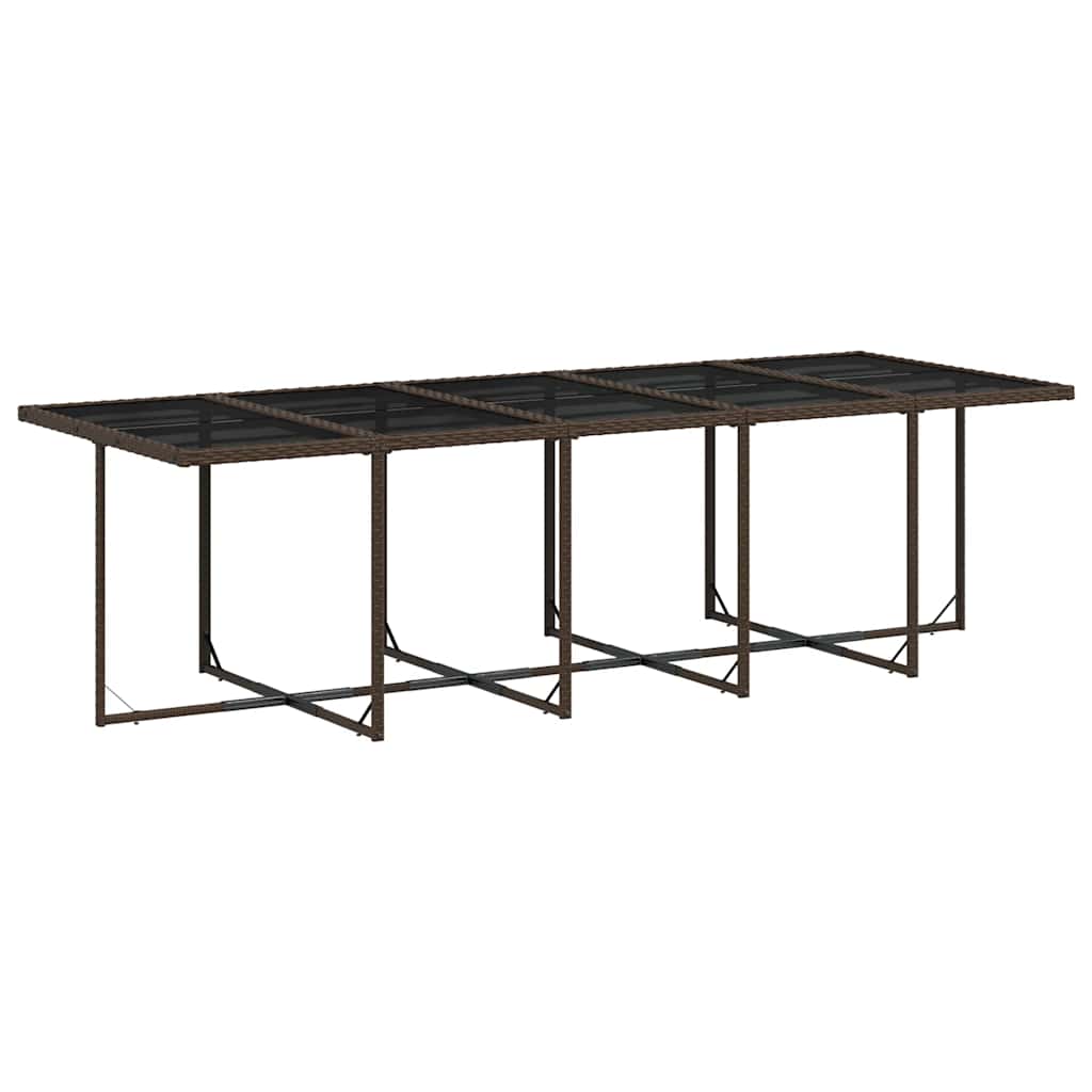 15 Pcs conjunto jantar p/ jardim c/ almofadões vime PE castanho