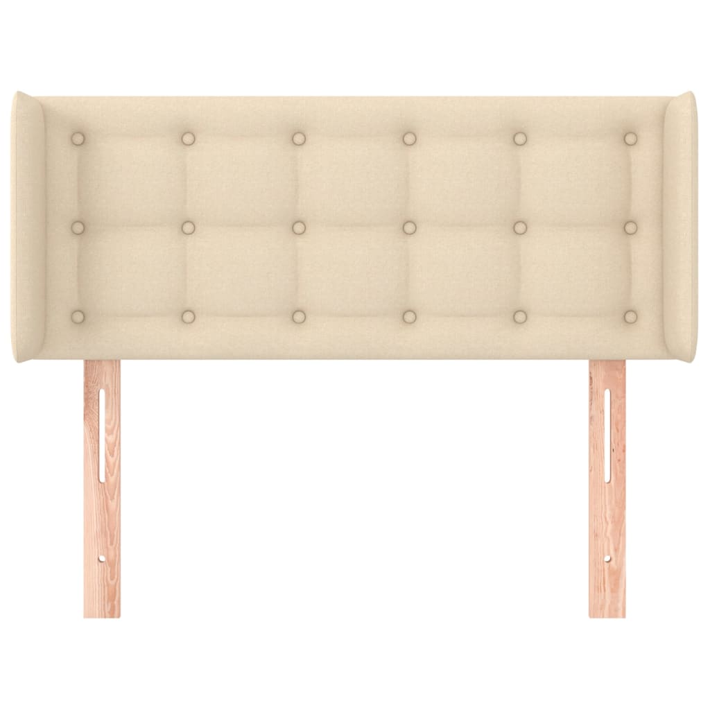 Cabeceira de cama c/ abas tecido 93x16x78/88 cm creme