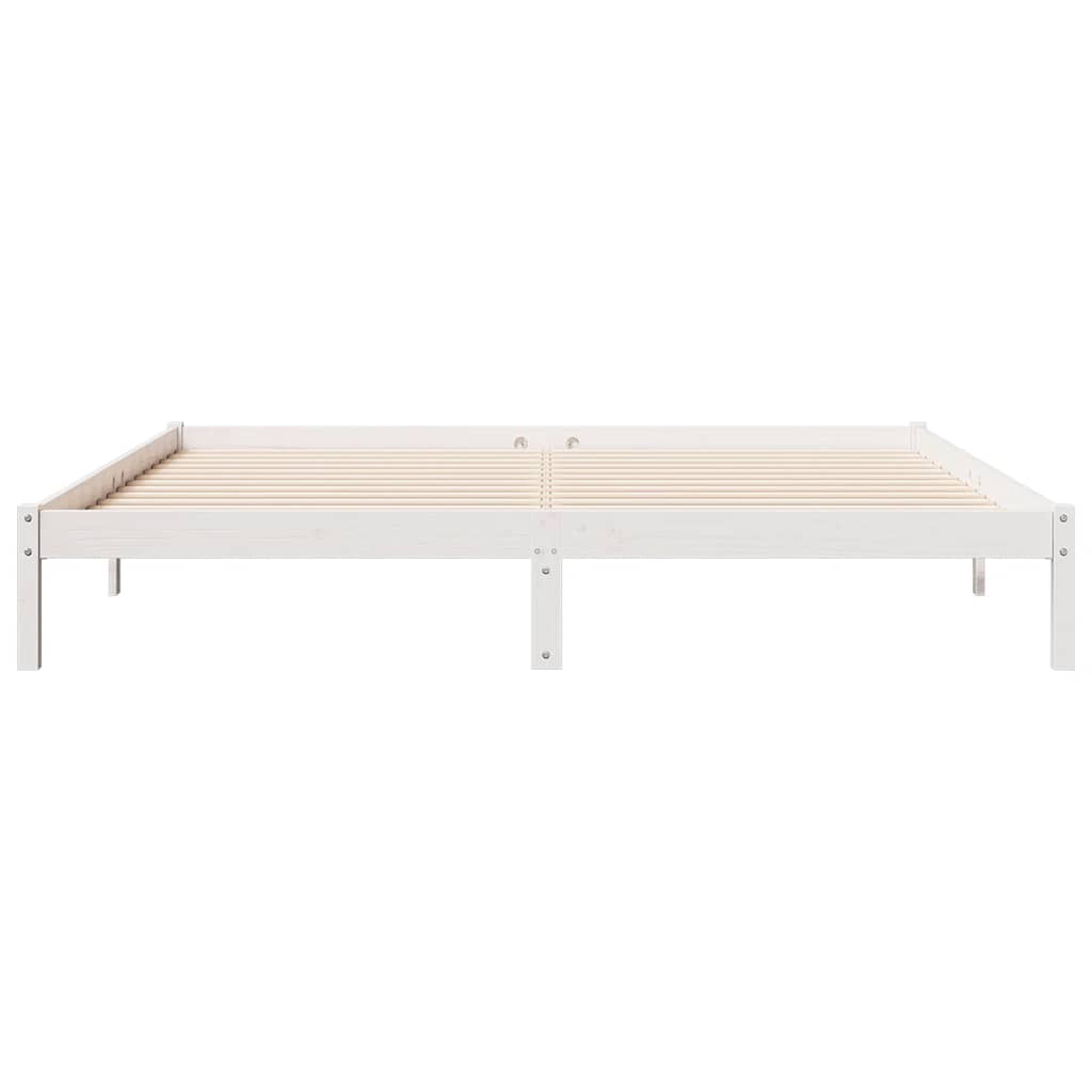 Cama extra longa sem colchão 180x220 cm pinho maciço branco