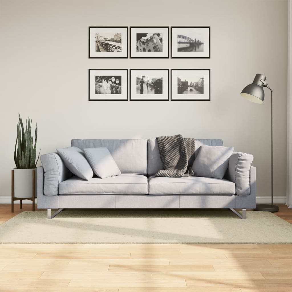 Tapete pelo curto macio e lavável huarte 100x200 cm cor creme