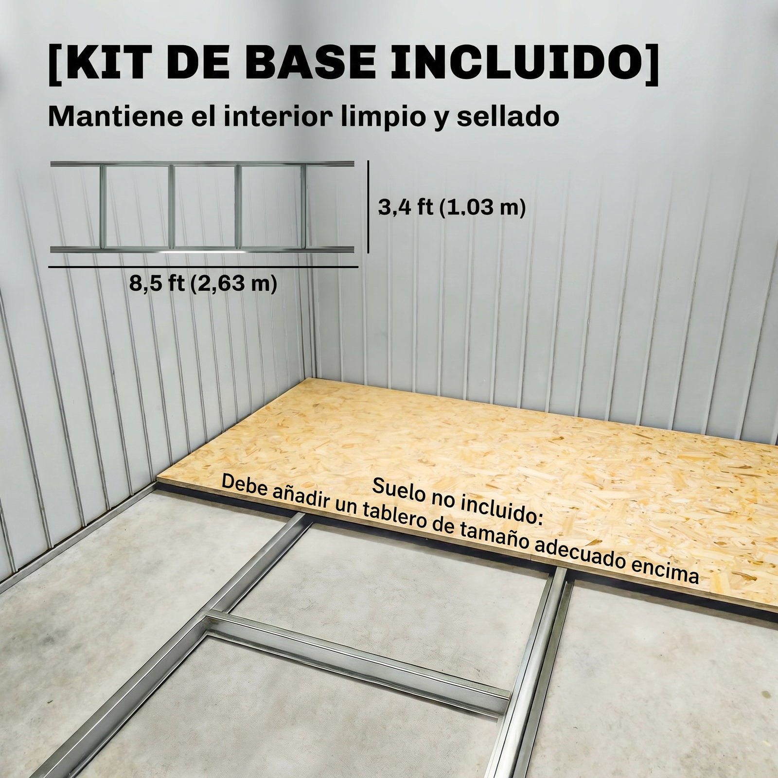 Abrigo de jardim 4,83m² 277x195x192cm abrigo metálico para armazenamento de ferramentas com base de reforço incluída verde claro