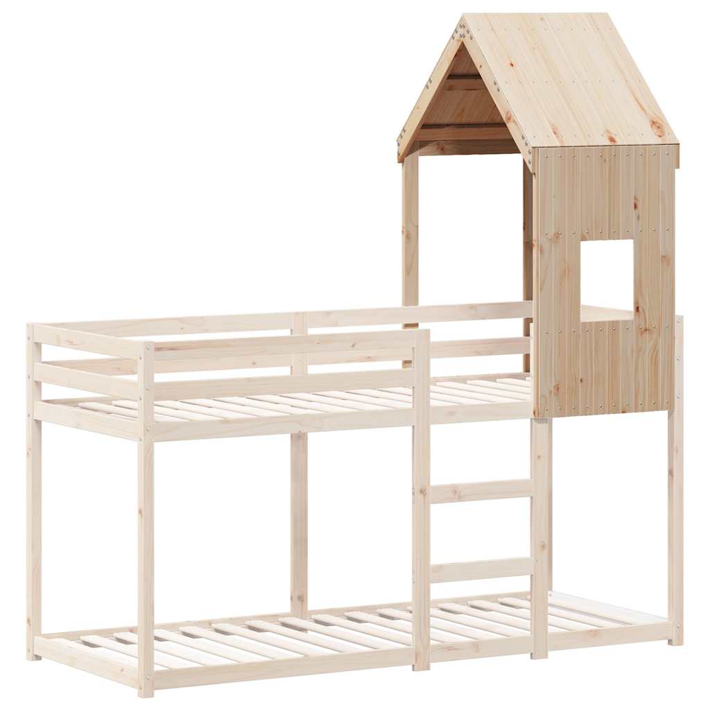 Telhado de cama infantil 60x89x134,5 cm madeira de pinho maciça
