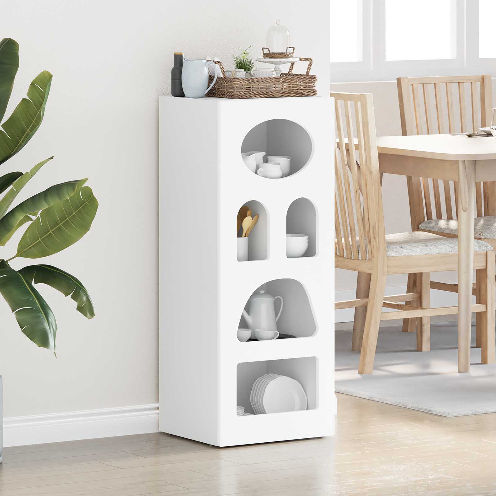 Buffet elst branco 40 x 35 x 100,5 cm derivados de madeira
