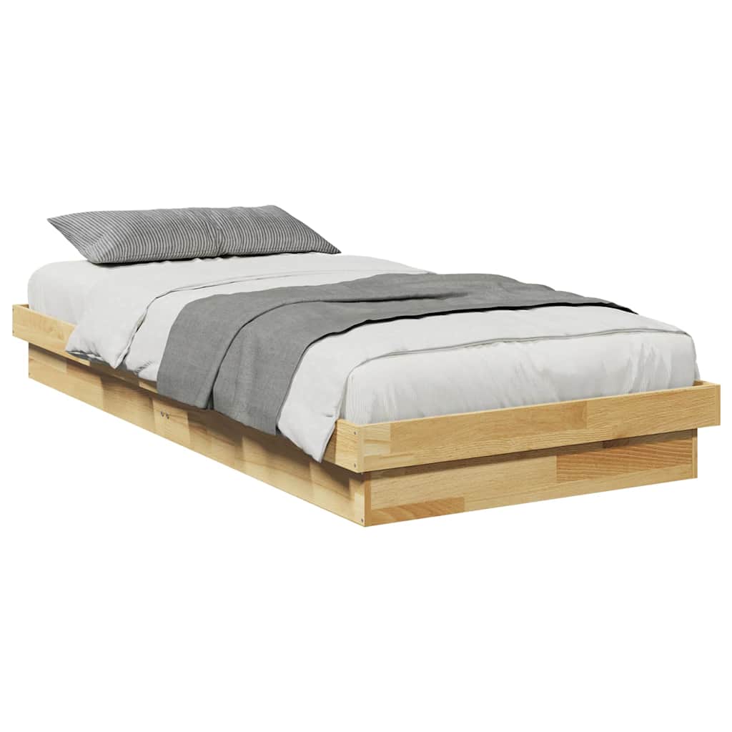 Estrutura de cama sem colchão 75x190 cm carvalho de maciça