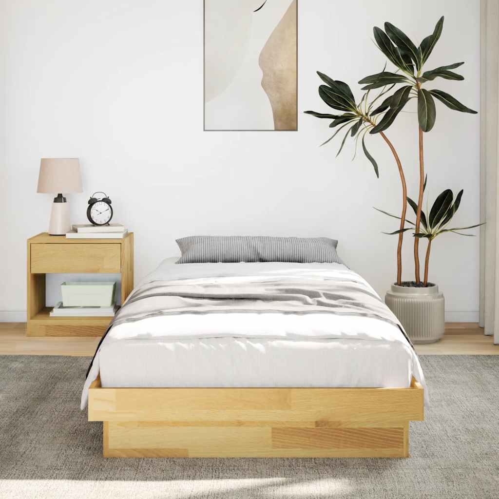 Estrutura de cama sem colchão 75x190 cm carvalho de maciça