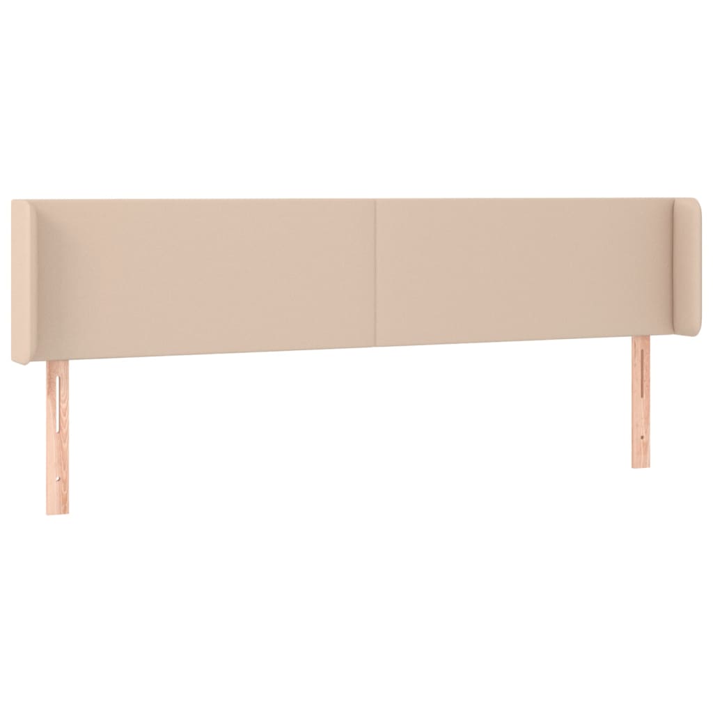 Cabeceira cama LED couro artificial 183x16x78/88 cm cappuccino