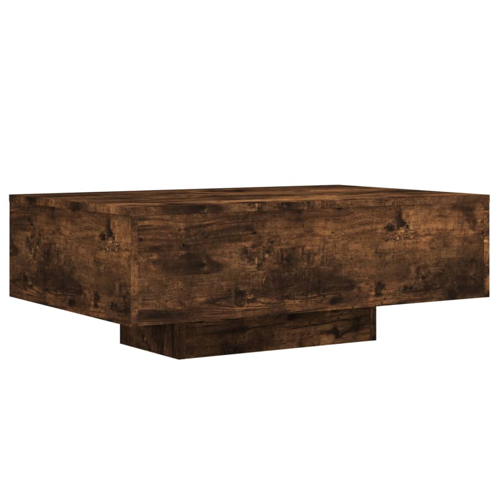 Mesa de centro com luzes LED 85x55x31 cm carvalho fumado