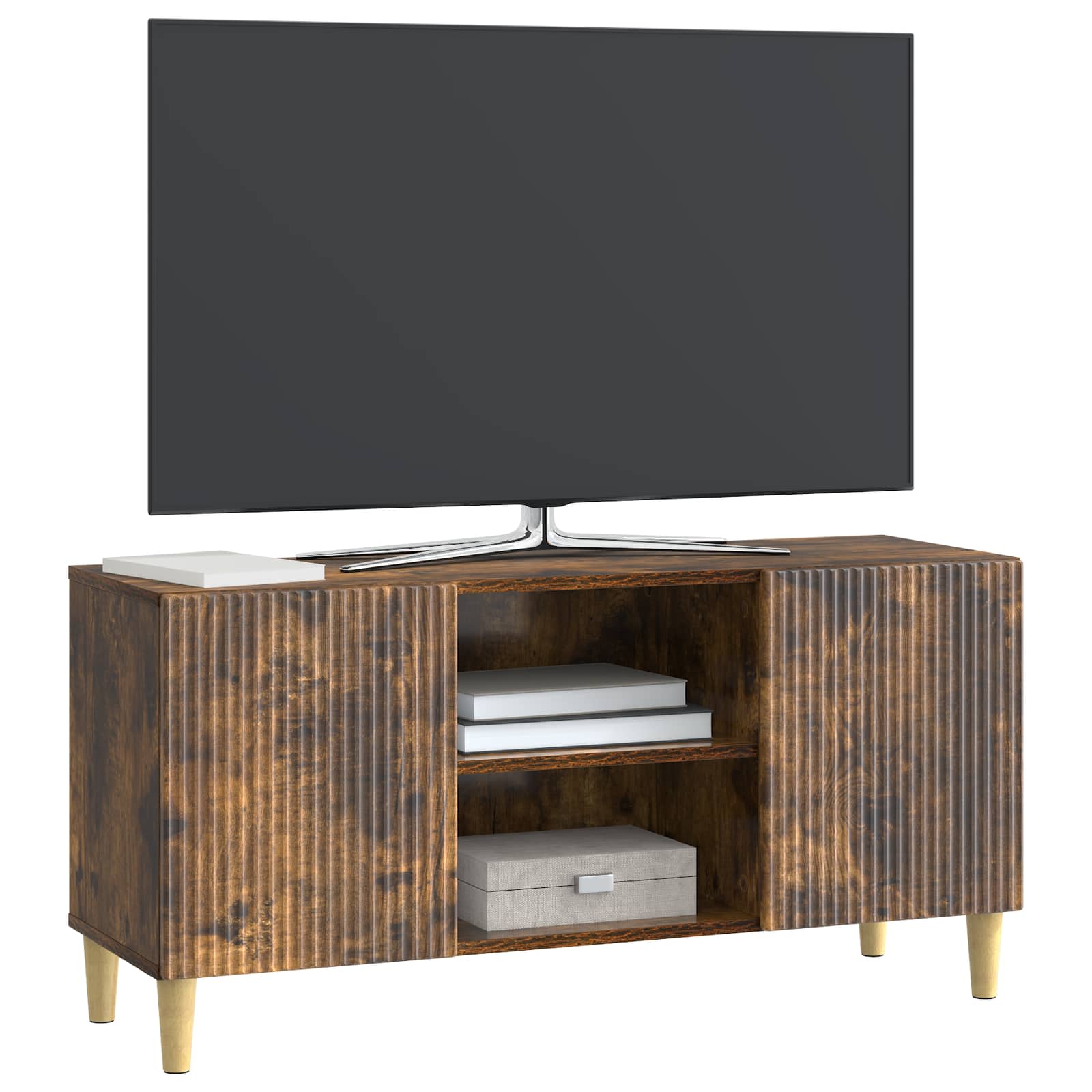 Gabinete para TV carvalho fumado 102 x 34,5 x 50 cm