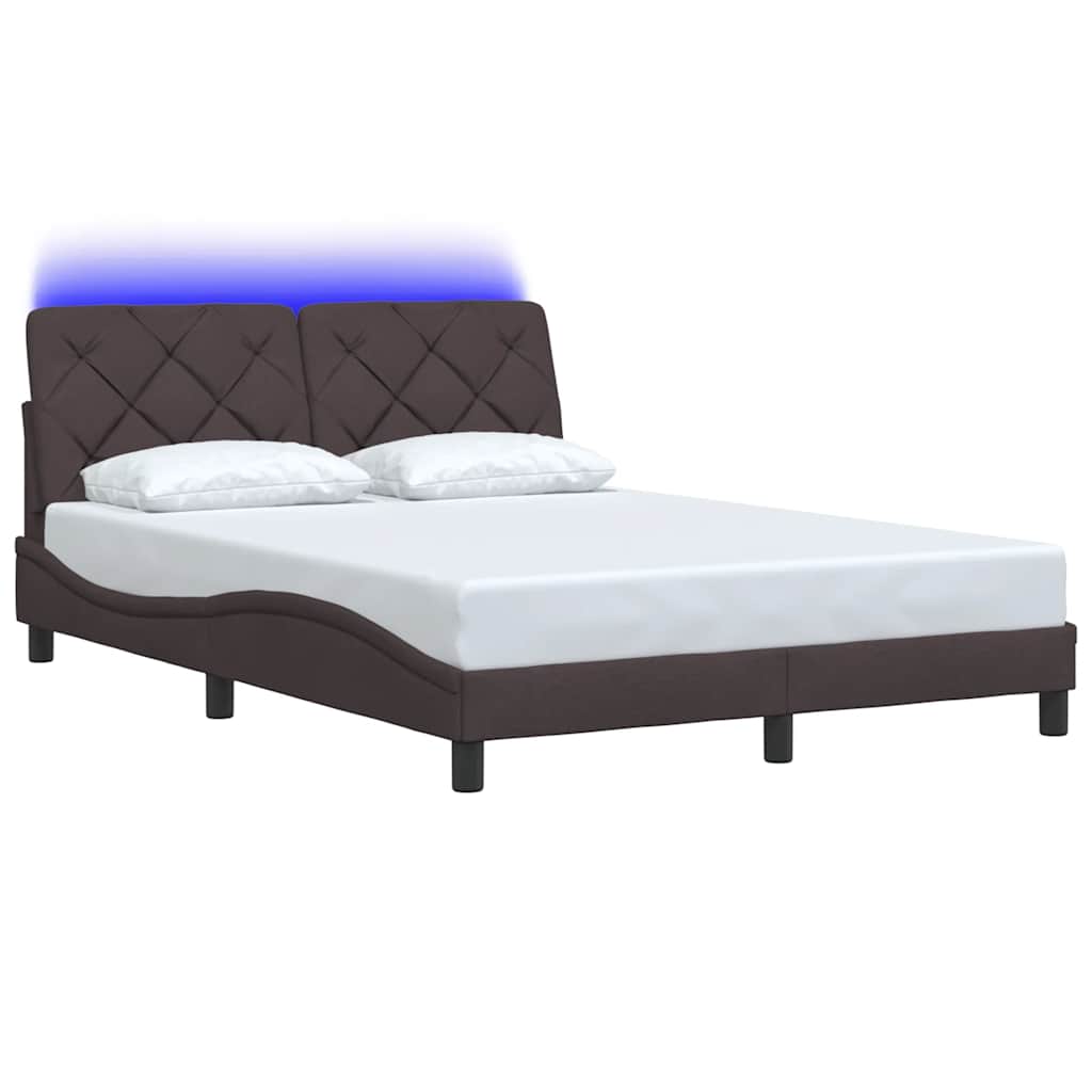 Estrutura de cama com LED sem colchão 140x190 cm tecido