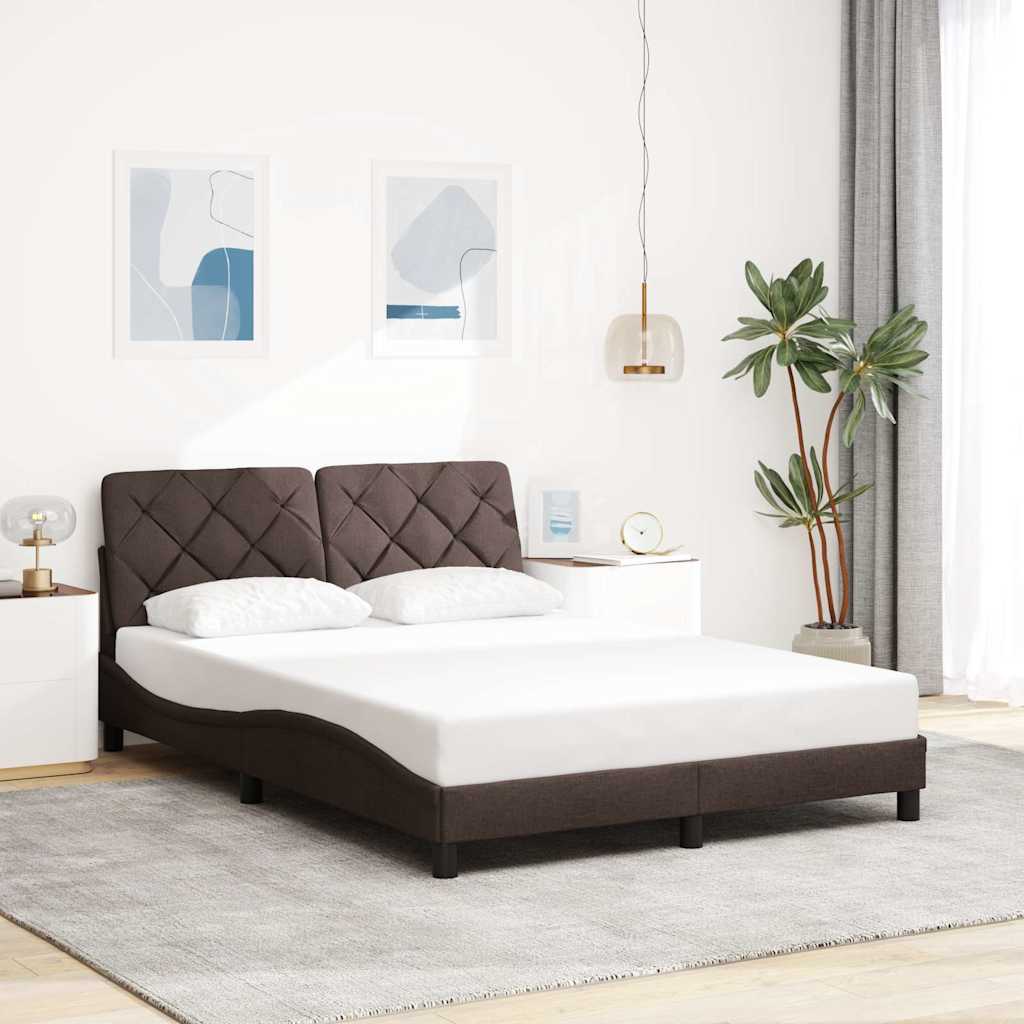 Estrutura de cama com LED sem colchão 140x190 cm tecido