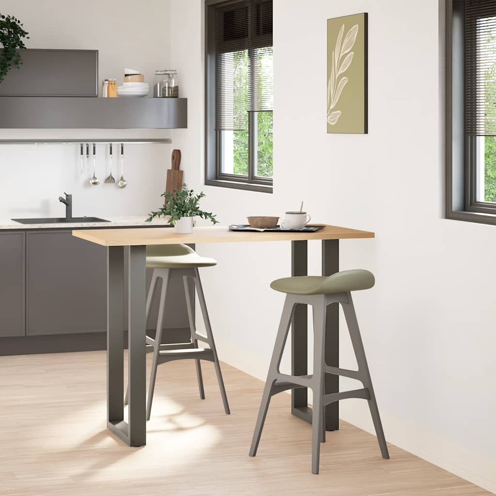 Pés para mesa de bar em formato de u, 2 peças, antracite, 50x(100-101) cm, aço