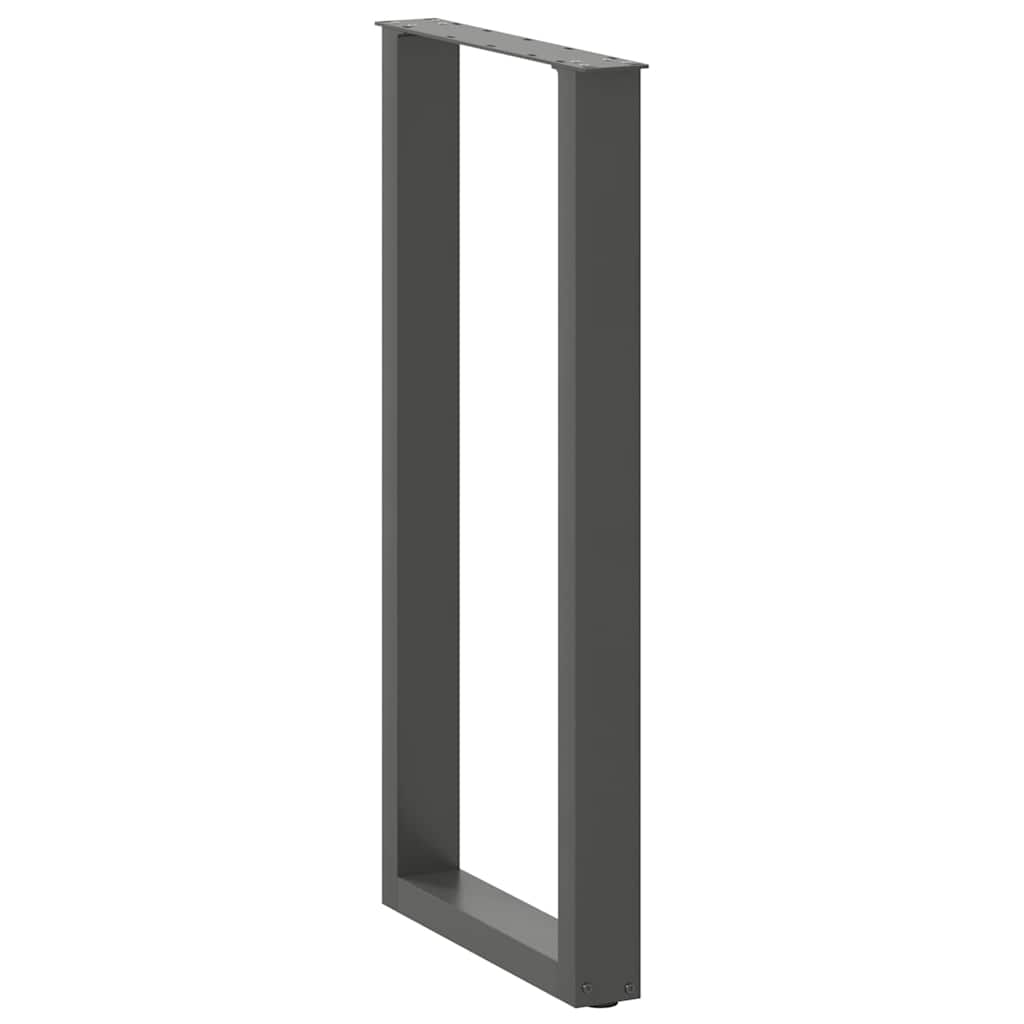 Pés para mesa de bar em formato de u, 2 peças, antracite, 50x(100-101) cm, aço