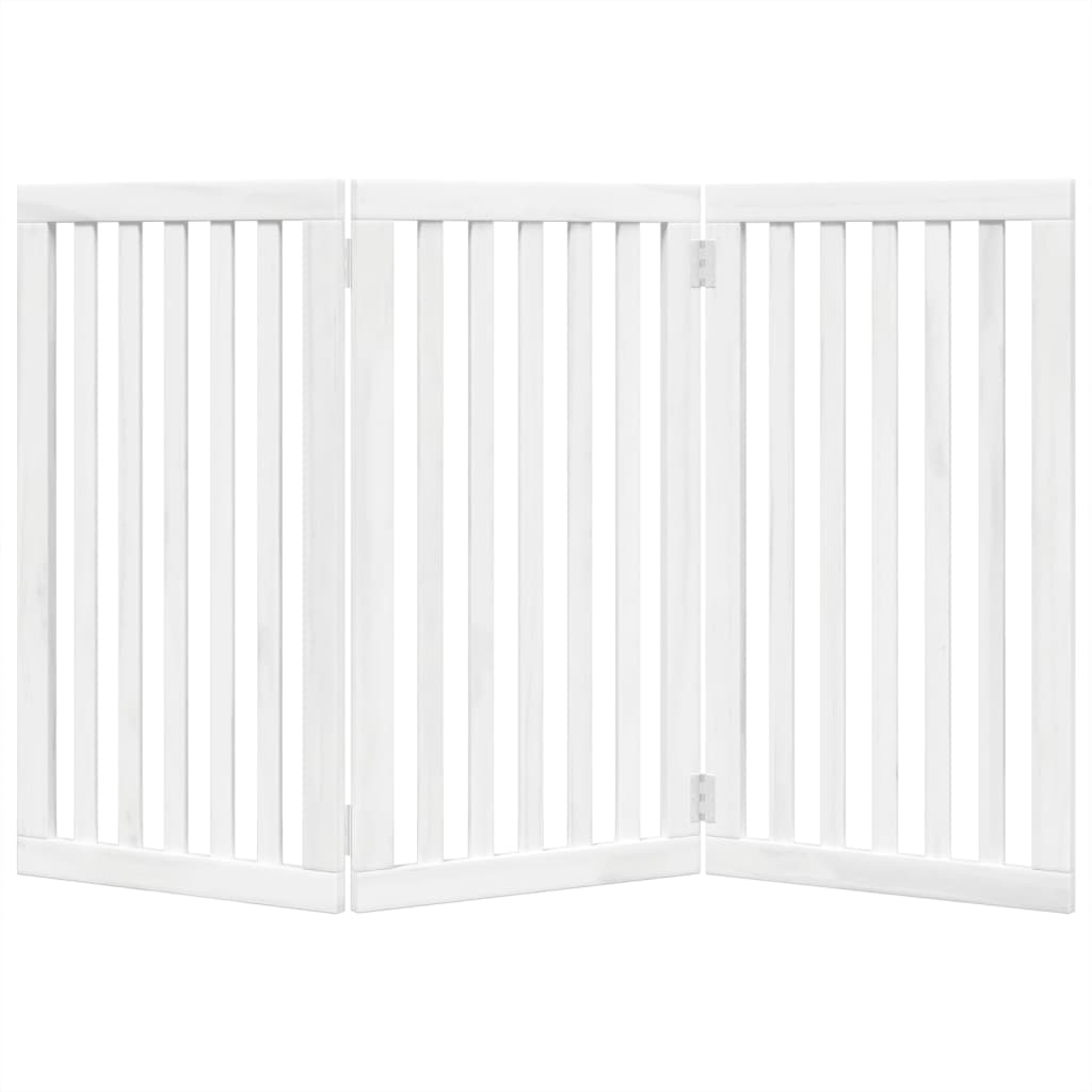 Portão para cães dobrável 3 painéis 150 cm álamo branco