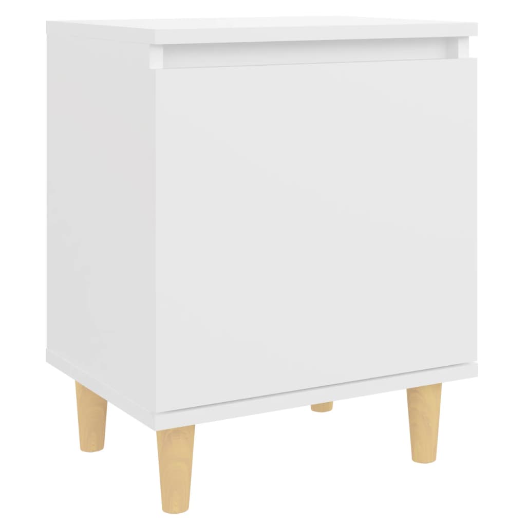 Mesa de cabeceira c/ pernas em madeira maciça 40x30x50cm branco