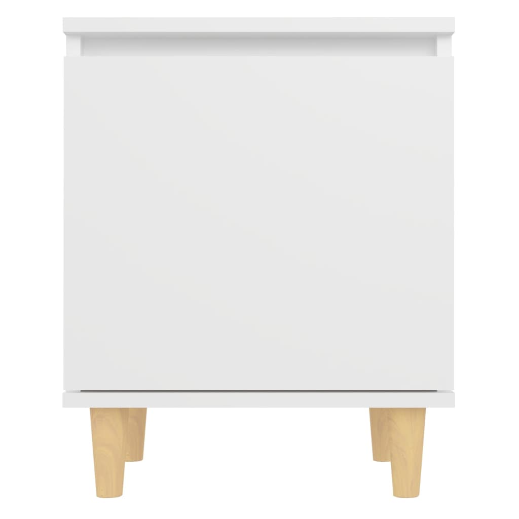 Mesa de cabeceira c/ pernas em madeira maciça 40x30x50cm branco