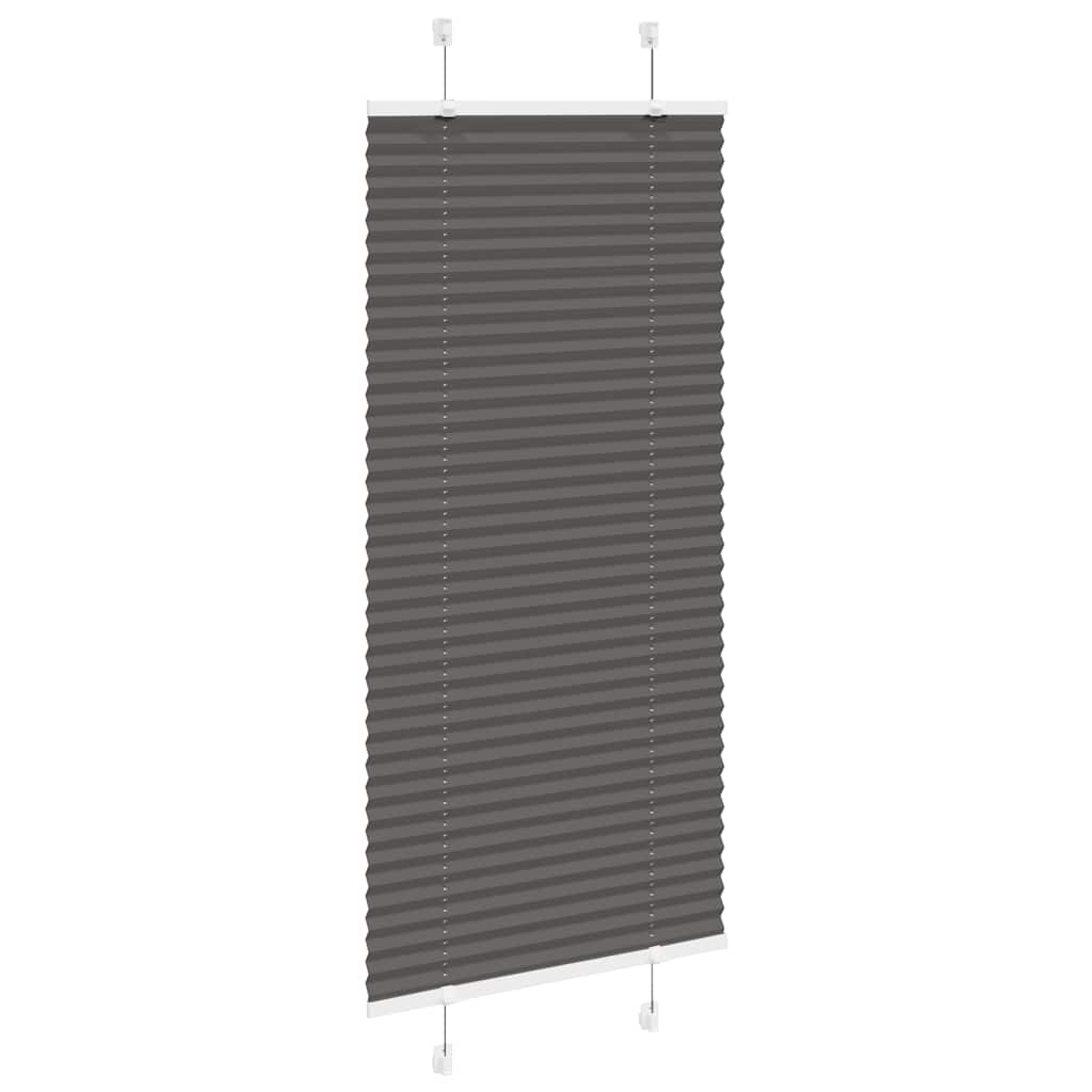 Preto plissada cega 60x150 cm largura tecido 59,4 cm poliéster