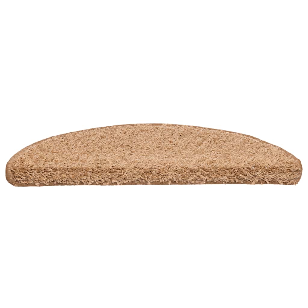 Tapetes de escada 20 peças 56x17x3 cm bege semicircular