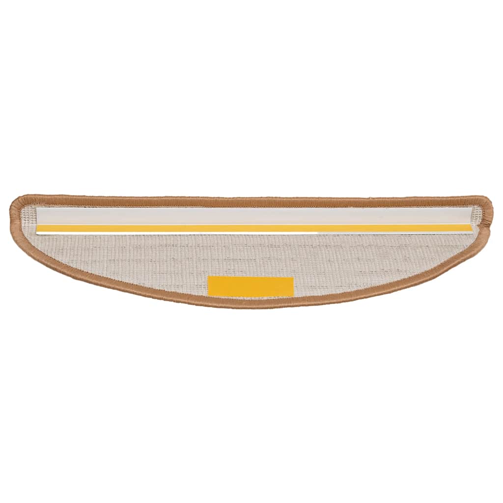Tapetes de escada 20 peças 56x17x3 cm bege semicircular