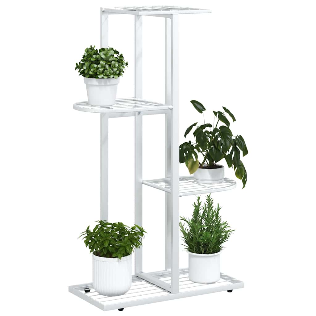 Suporte de vasos c/ 4 prateleiras 43x22x76 cm metal branco