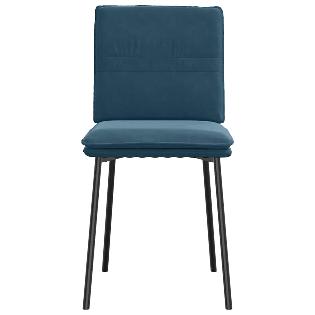 Cadeiras de jantar 6 pcs veludo azul