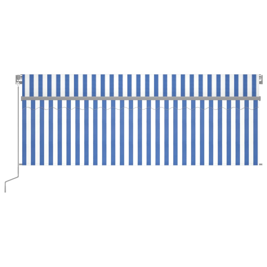 Toldo retrátil manual com estore 4x3 m azul e branco