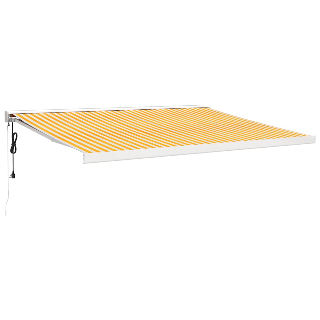 Toldo retrátil 4,5x3 m tecido e alumínio amarelo e branco