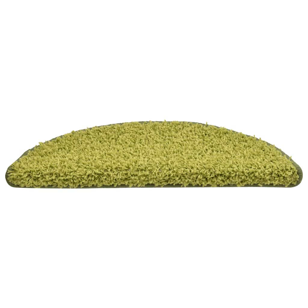 Tapetes de escada 30 peças 56x17x3 cm verde semicircular