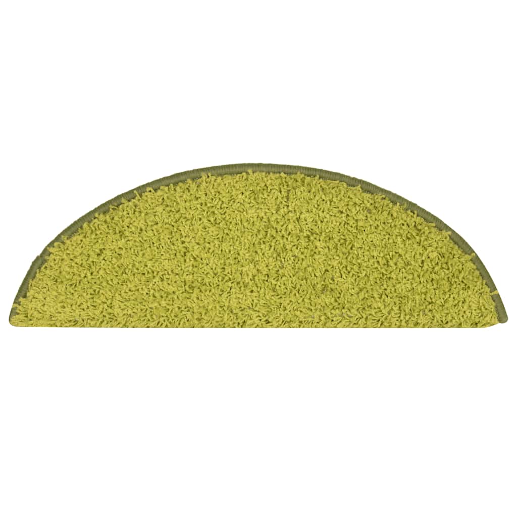 Tapetes de escada 30 peças 56x17x3 cm verde semicircular