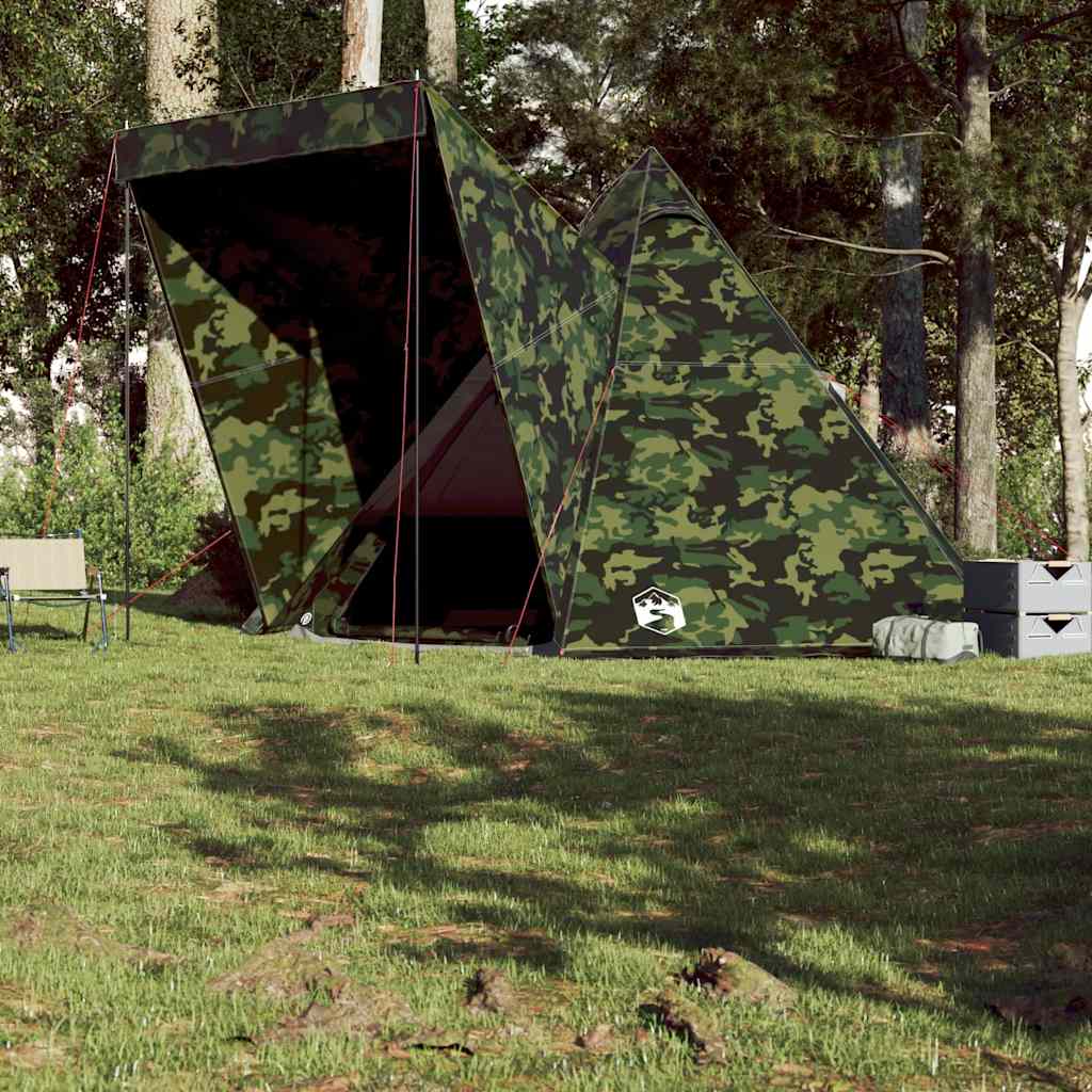 Tenda familiar tipi para 6 pessoas impermeável camuflagem