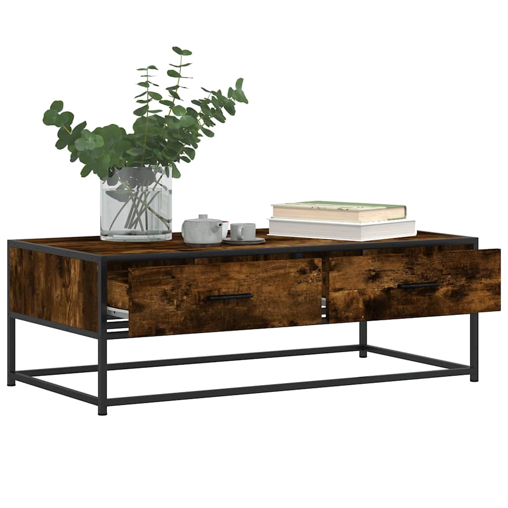 Mesa de centro 100x50x35cm deriv. madeira/metal carvalho fumado