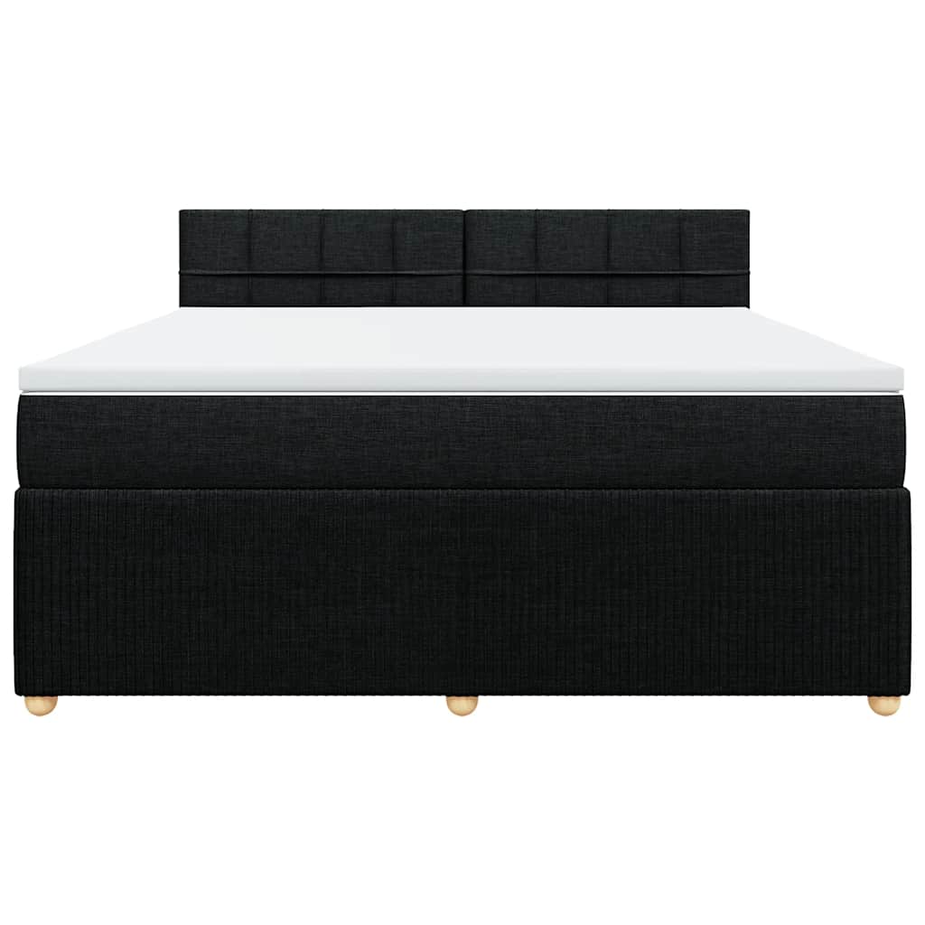 Cama com molas/colchão 180x200 cm tecido preto