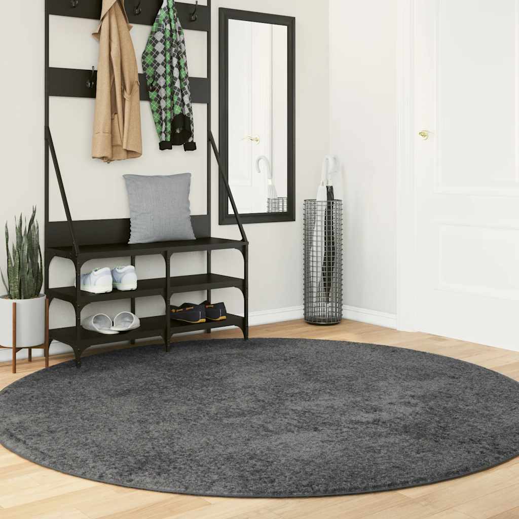 Tapete de pelo curto oviedo ø 200 cm antracite