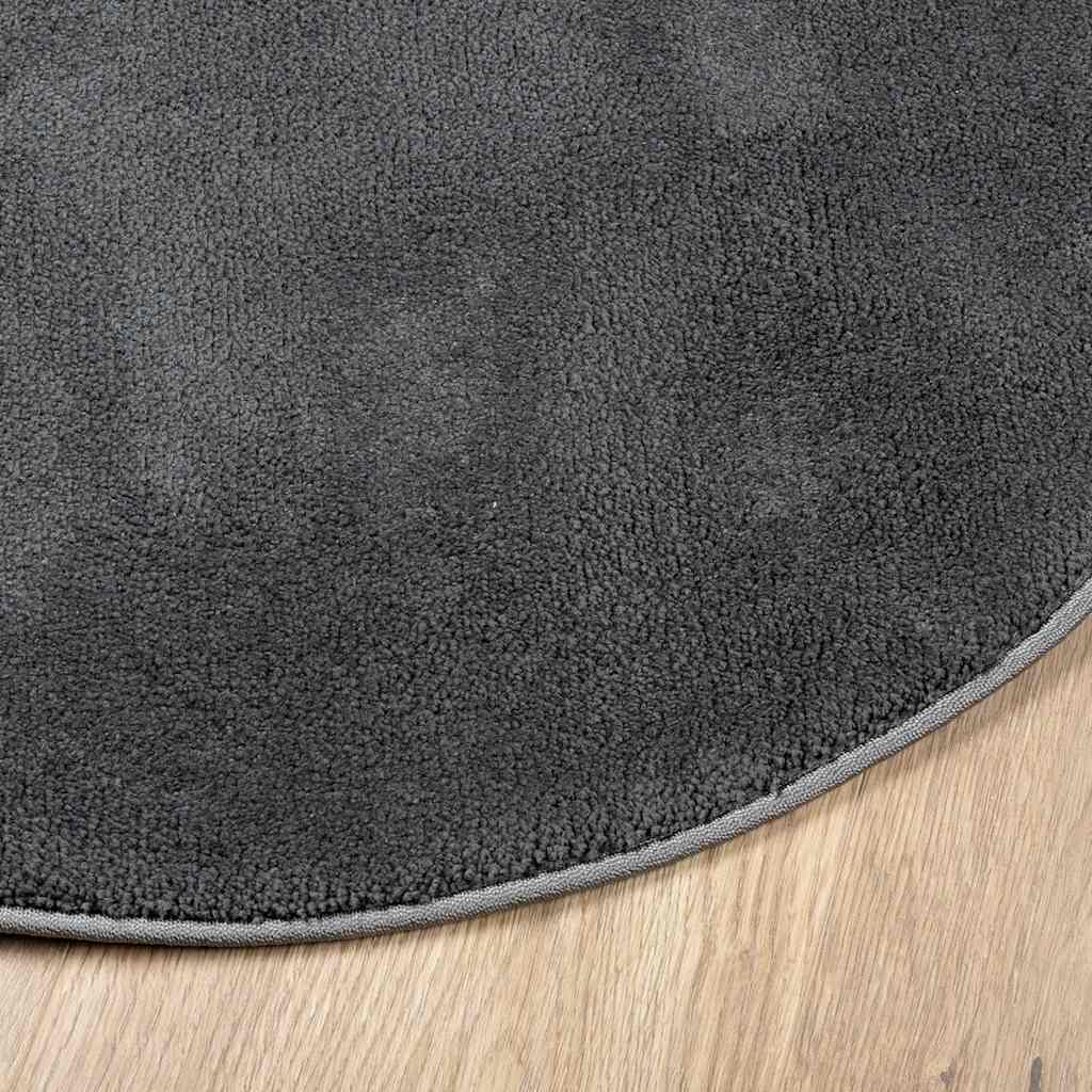 Tapete de pelo curto oviedo ø 200 cm antracite