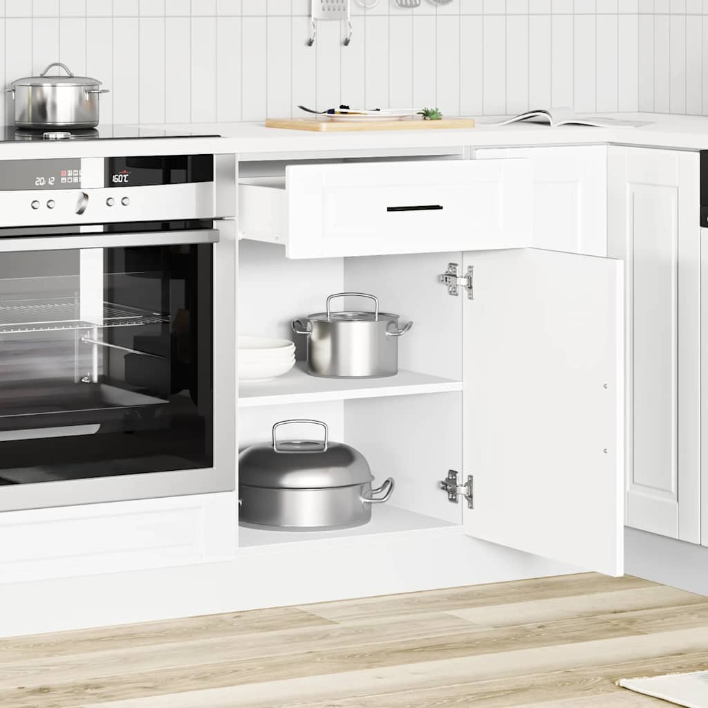 Armário base de cozinha porto derivados de madeira branco
