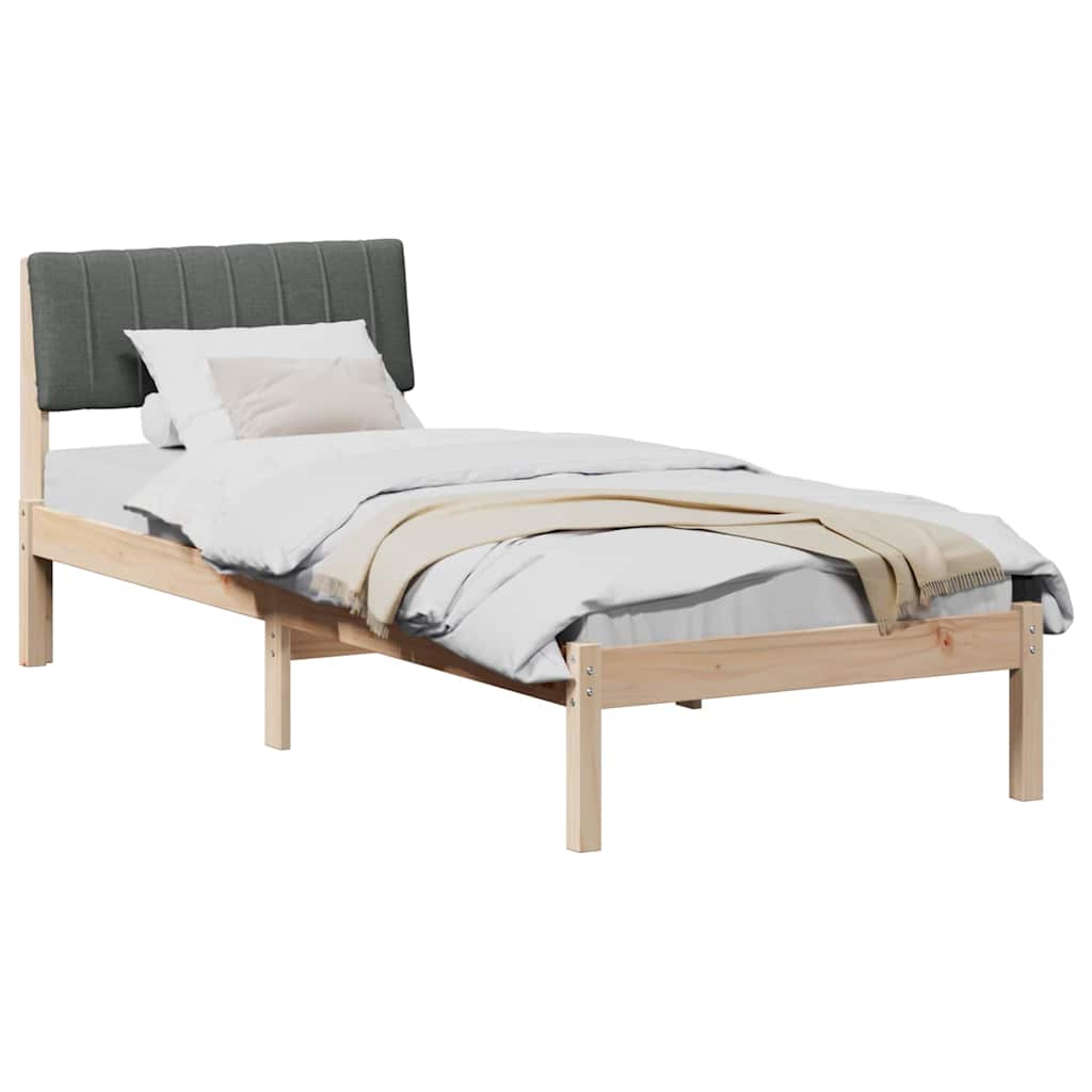 Estrutura da cama castanho e cinzento-escuro 75 x 190 cm