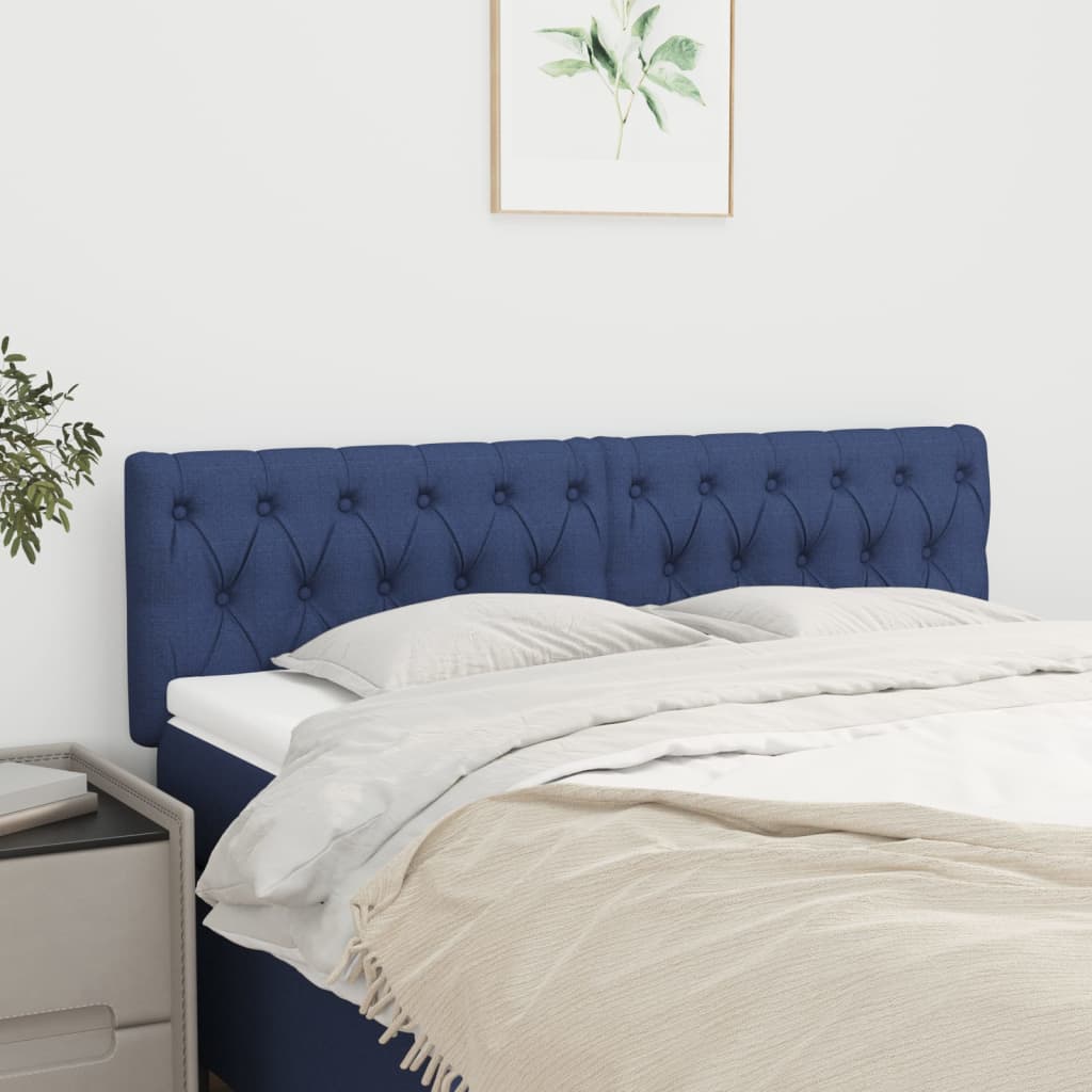 Cabeceiras azul 160x7x78/88 cm tecido