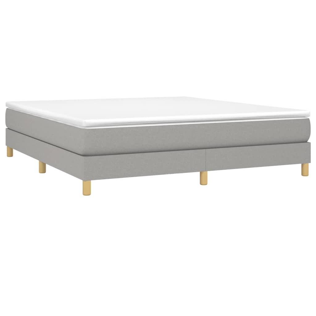 Estrutura de cama com molas 180x200 cm tecido cinzento-claro