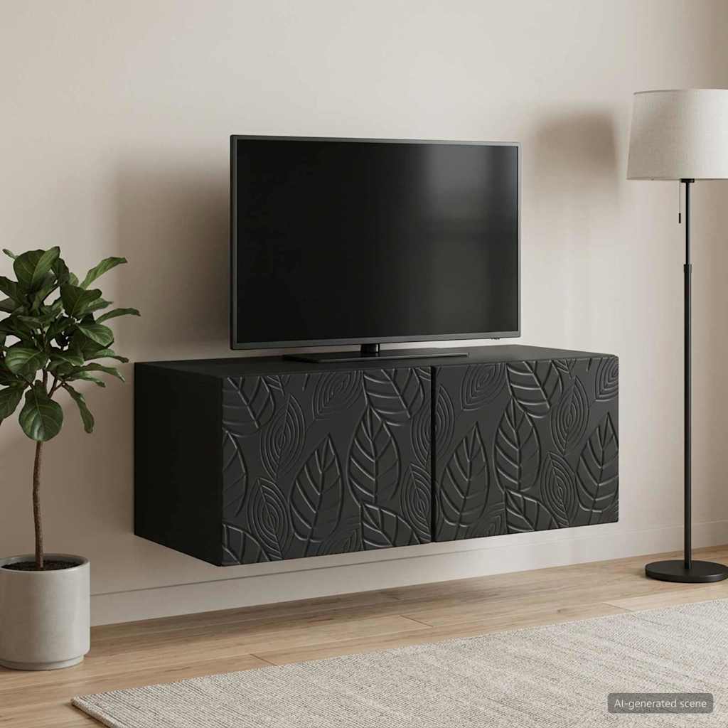 Gabinete de TV de parede 98 x 41 x 30 cm preto