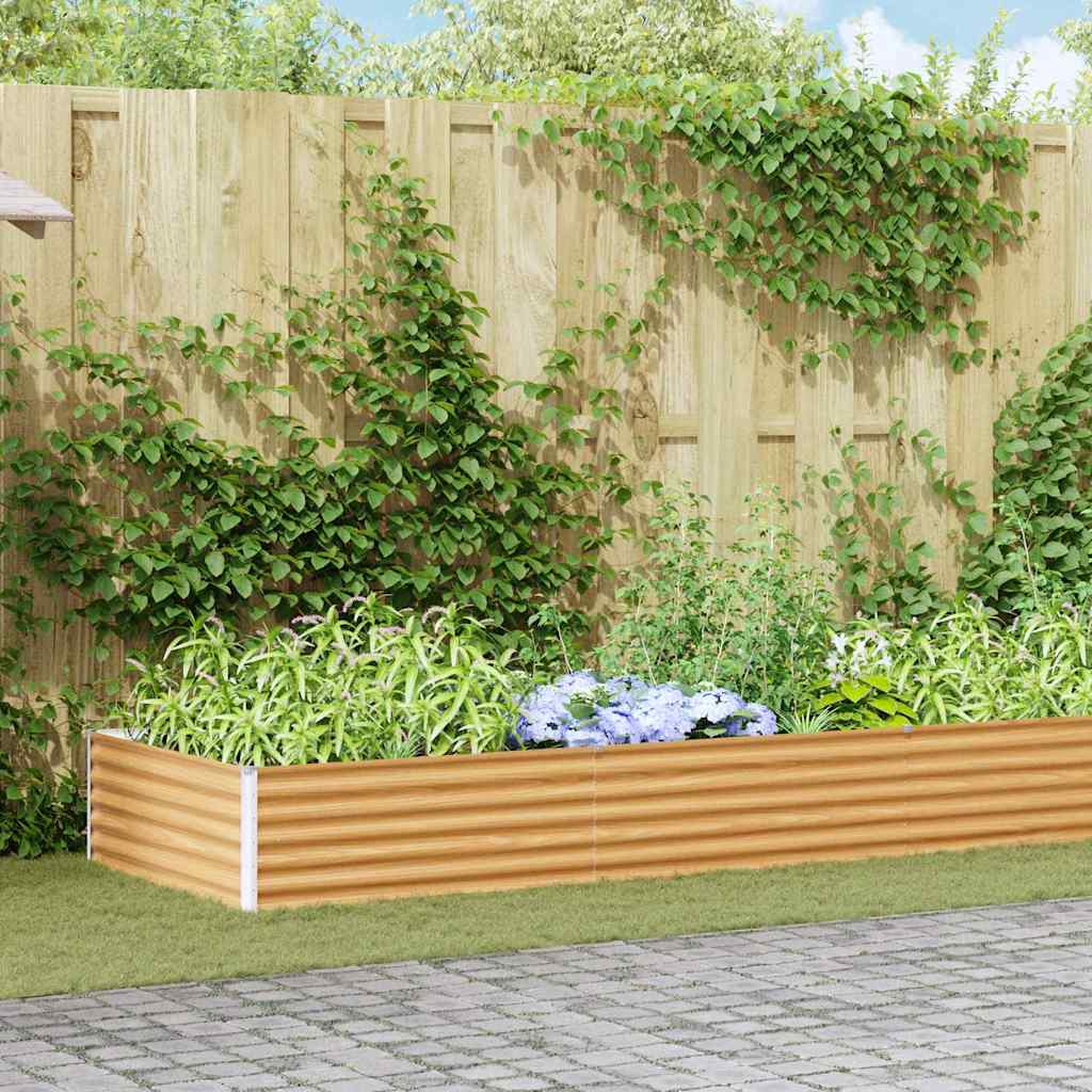 Canteiro de jardim elevado 970 x 100 x 36 cm aço galvanizado