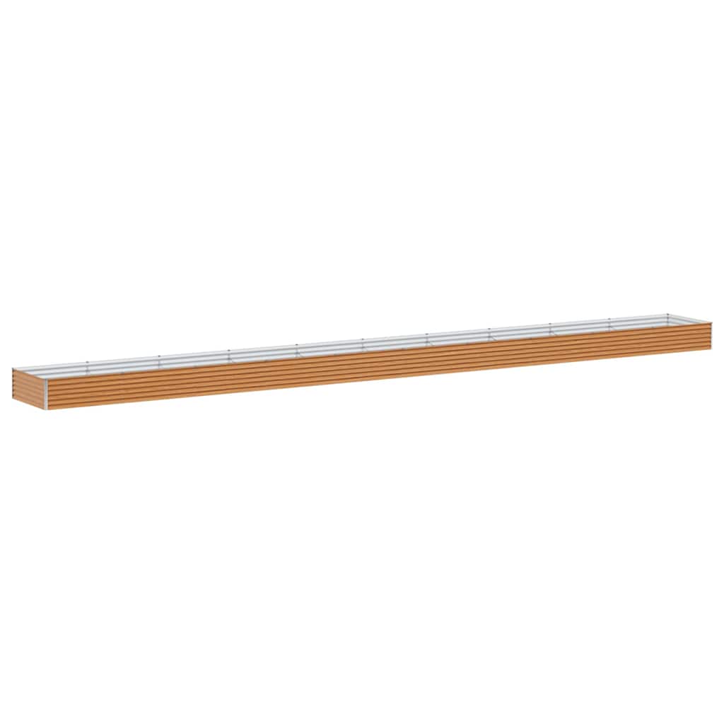 Canteiro de jardim elevado 970 x 100 x 36 cm aço galvanizado