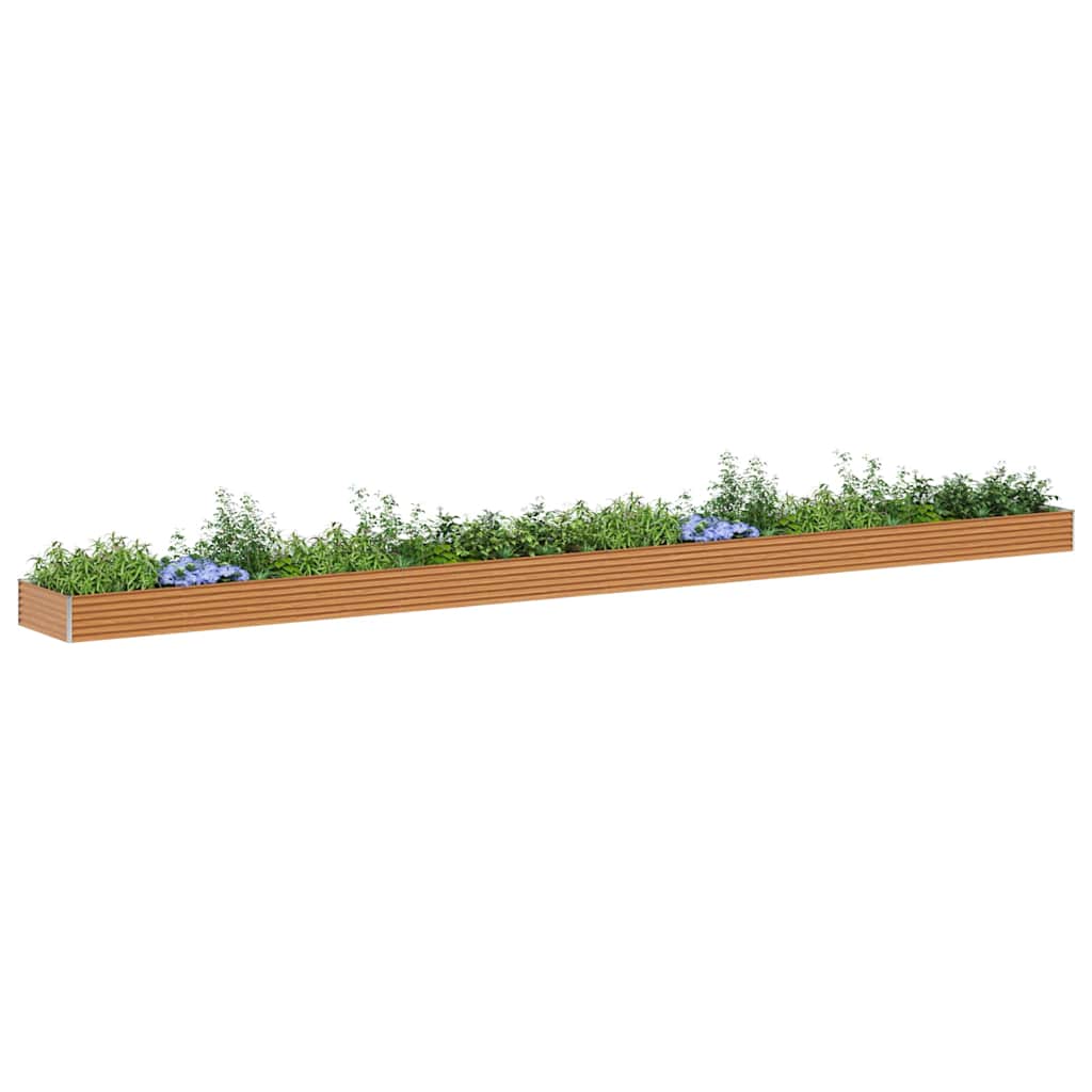 Canteiro de jardim elevado 970 x 100 x 36 cm aço galvanizado
