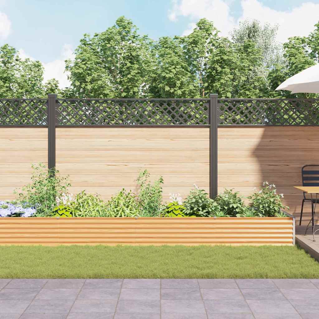 Canteiro de jardim elevado 970 x 100 x 36 cm aço galvanizado