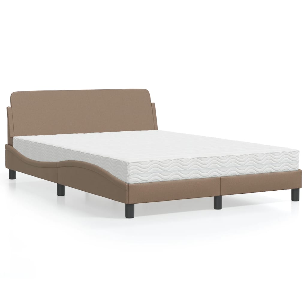 Cama com colchão dover 140x190 cm couro artificial cappuccino
