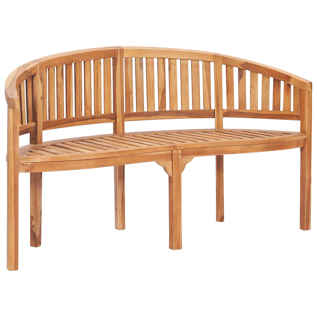 3 Pcs conj. lounge de jardim formato banana teca maciça