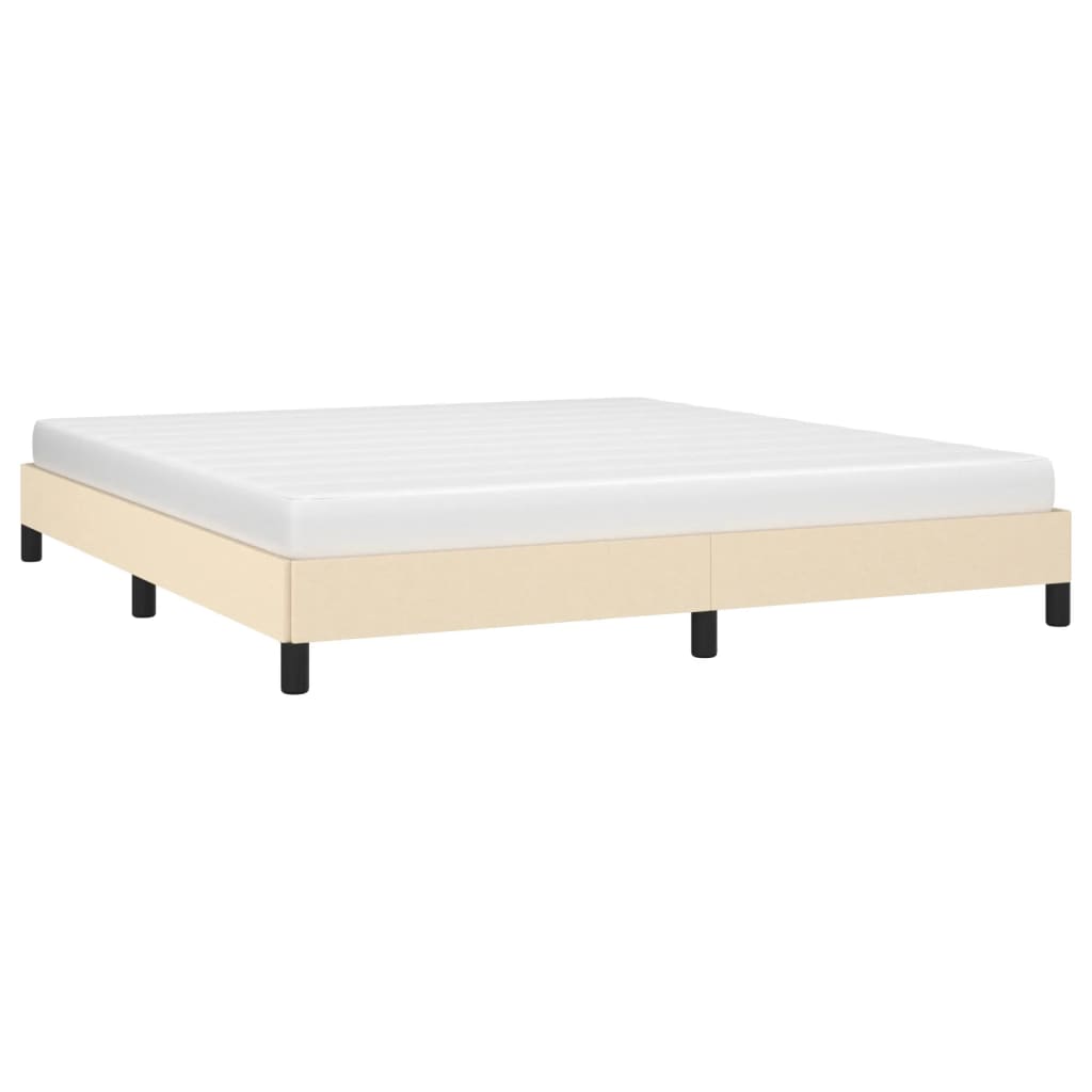 Estrutura de cama sem colchão 180x200 cm tecido cor creme