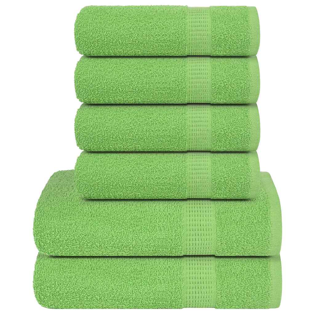 6Pcs conjunto de toalhas frogn 360 g/m² verde maça