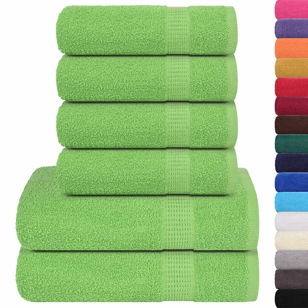 6Pcs conjunto de toalhas frogn 360 g/m² verde maça