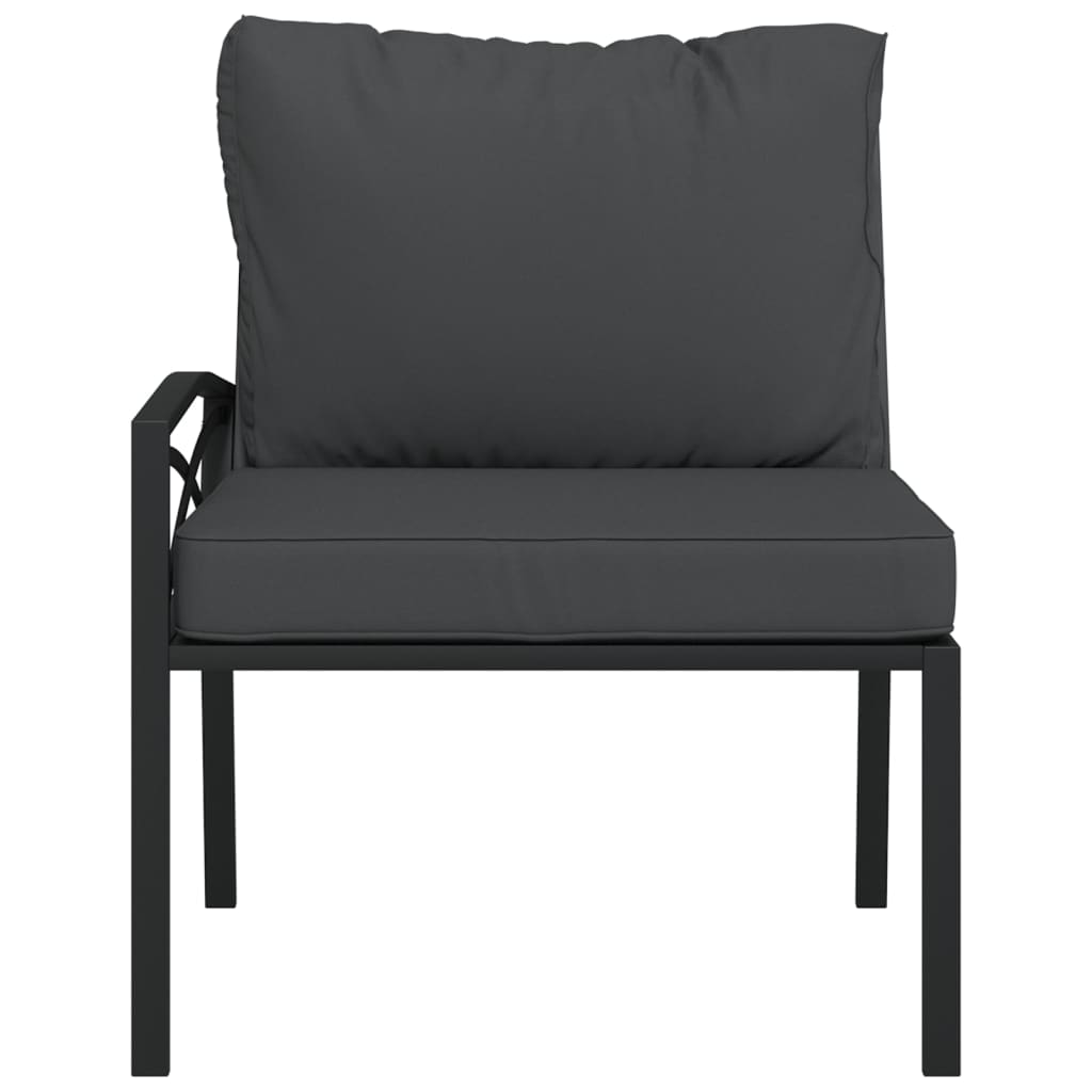 Cadeiras de jardim c/ almofadões cinzentos 2 pcs 62x75x79cm aço